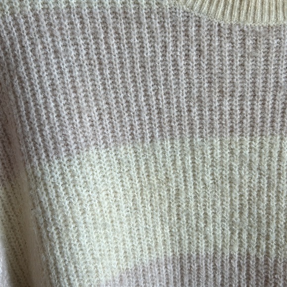 H&M cream & pink striped sweater 💗 - Picture 2 of 3